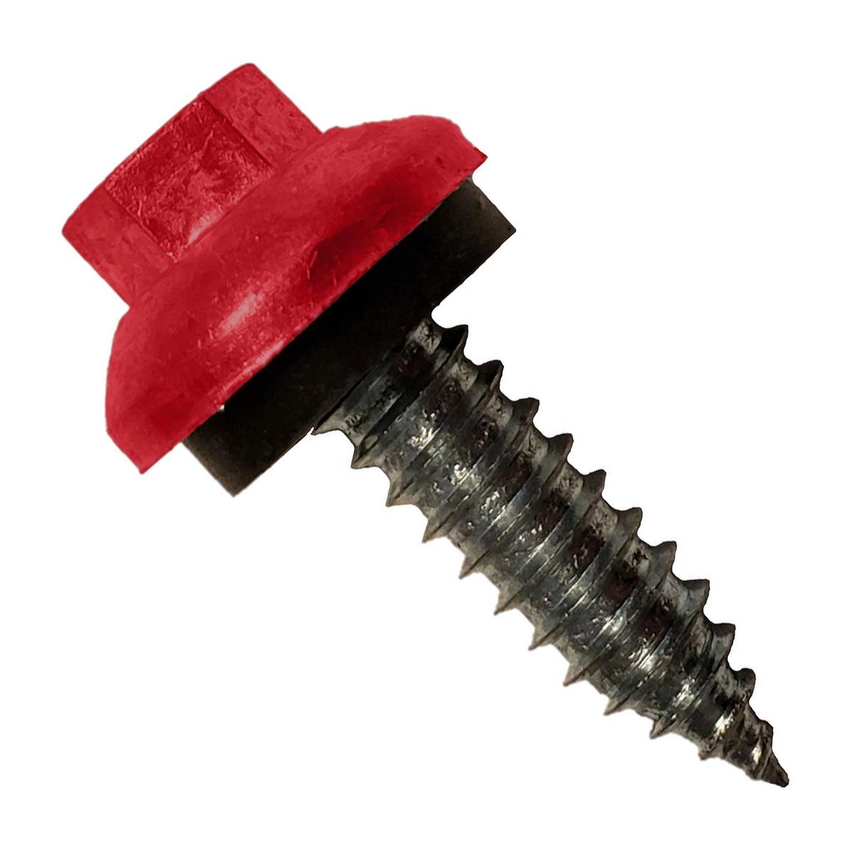 ST Fastening #14 x 1" ZXL Tapping Steelbinder Metal Roofing Screw - Crimson - Pkg 250