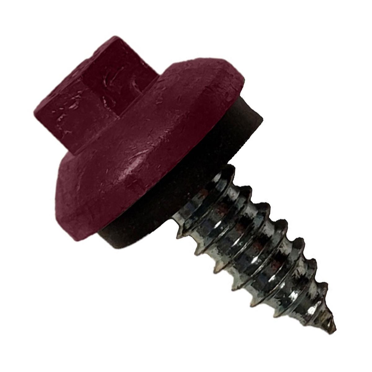 ST Fastening #14 x 3/4" Tapping ZXL Steelbinder Metal Roofing Screw, Hex Washer Head - Burgundy - Qty. 250