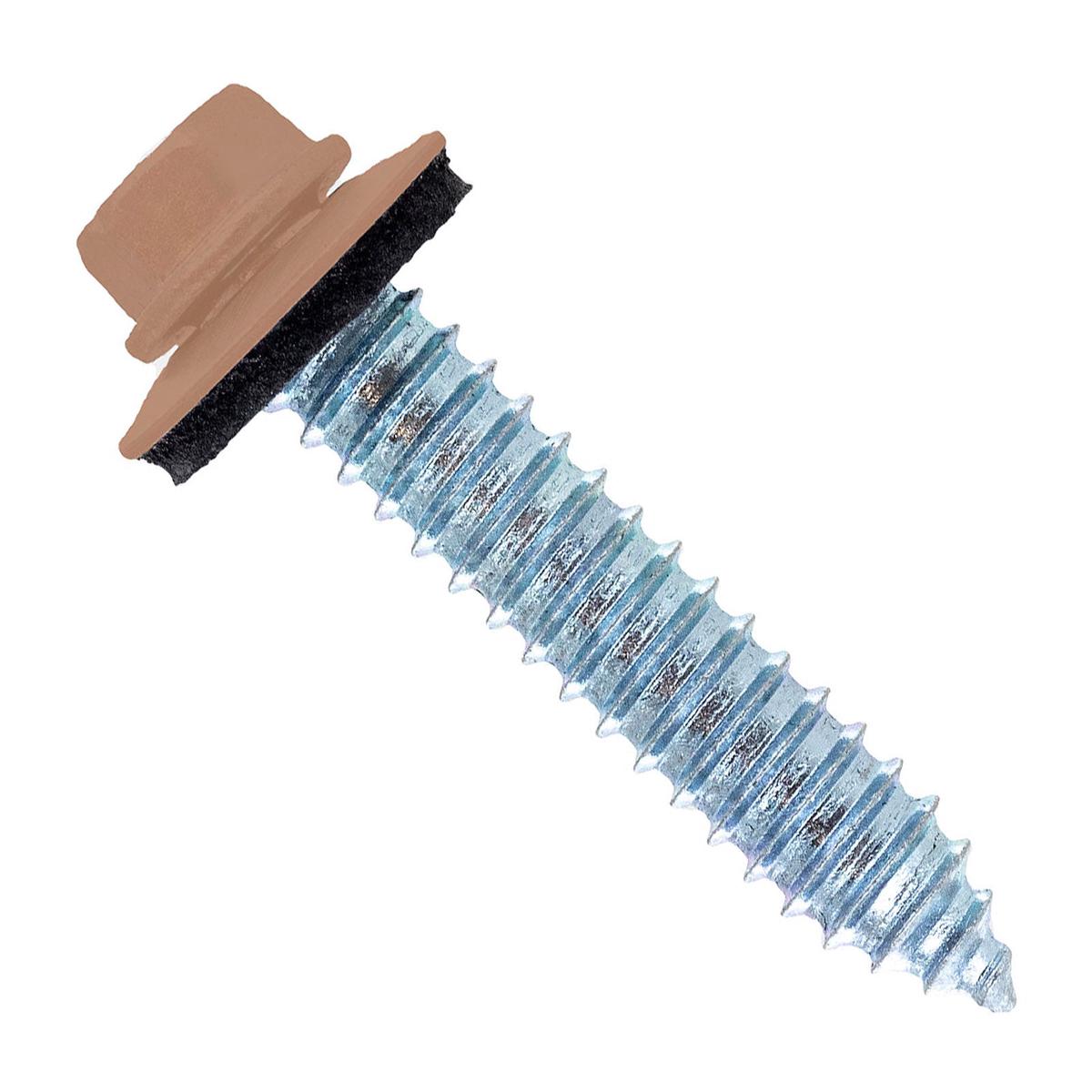 ST Fastening #17 x 1-1/2" Tapping Steelbinder Metal Roofing Screw - Copper - Pkg 250