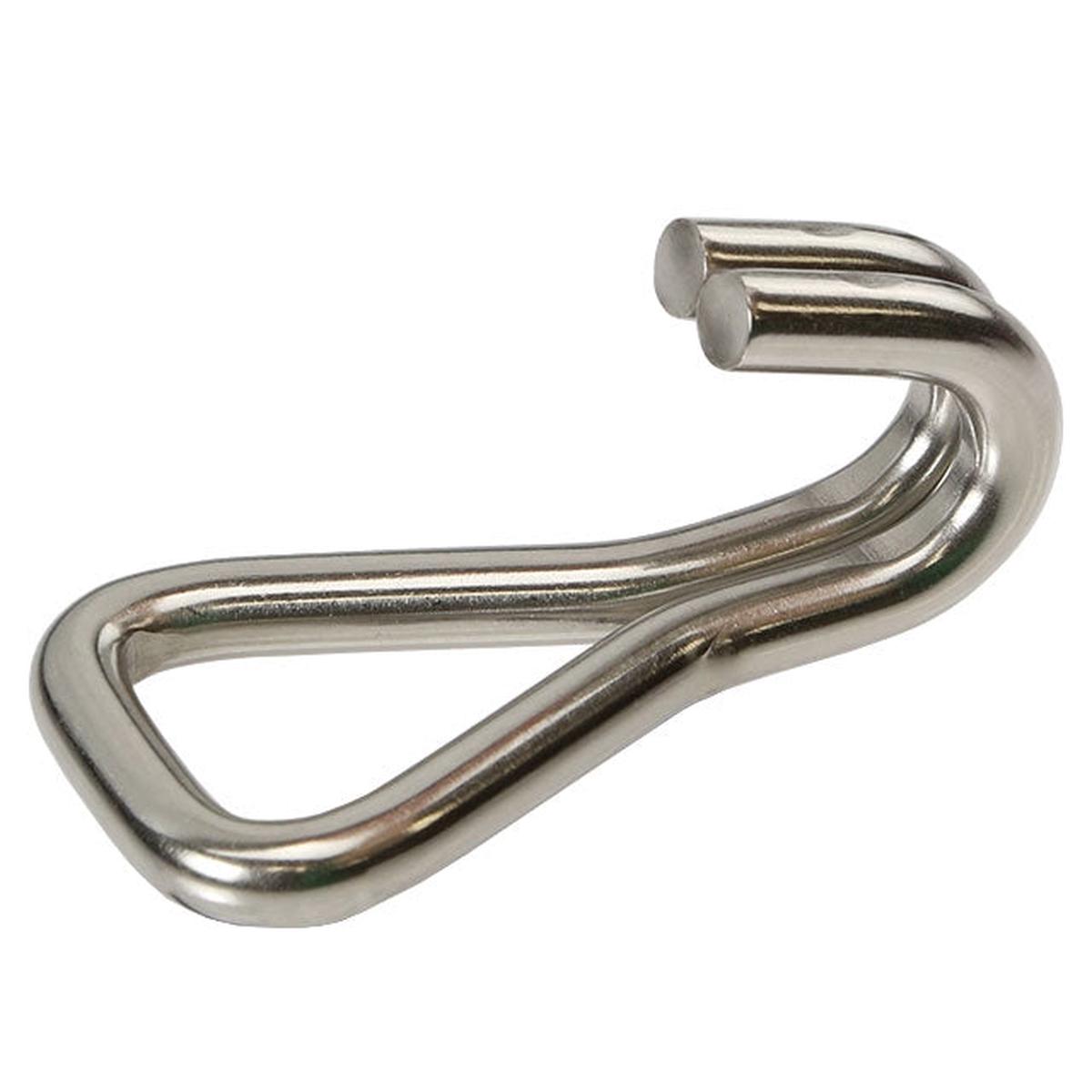 1" Double J Stainless Steel Wire Hook: 3,000 lbs. BS