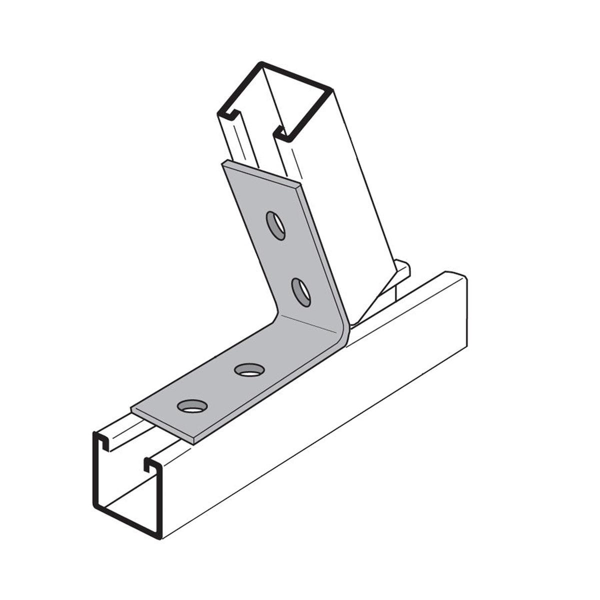 4-Hole 60 Degree Strut Angle - Electro-Galvanized