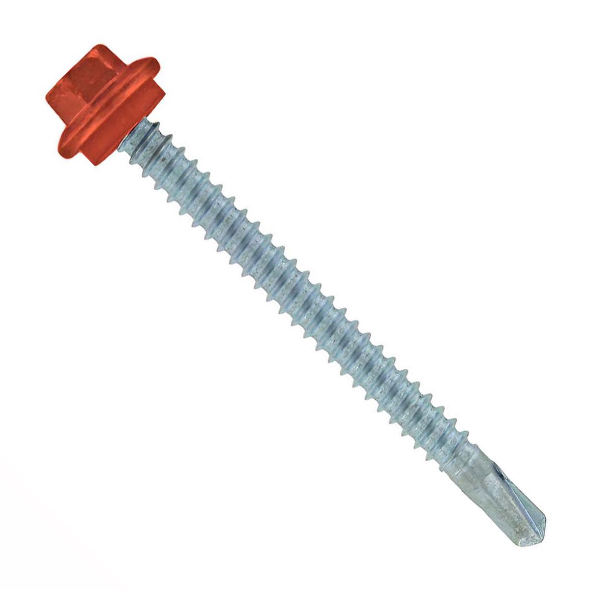 ST Fastening #12 x 2-1/2" Self-Drilling Maxx Steelbinder Metal Roofing Screw, Hex Washer Head - Copper, Qty. 250