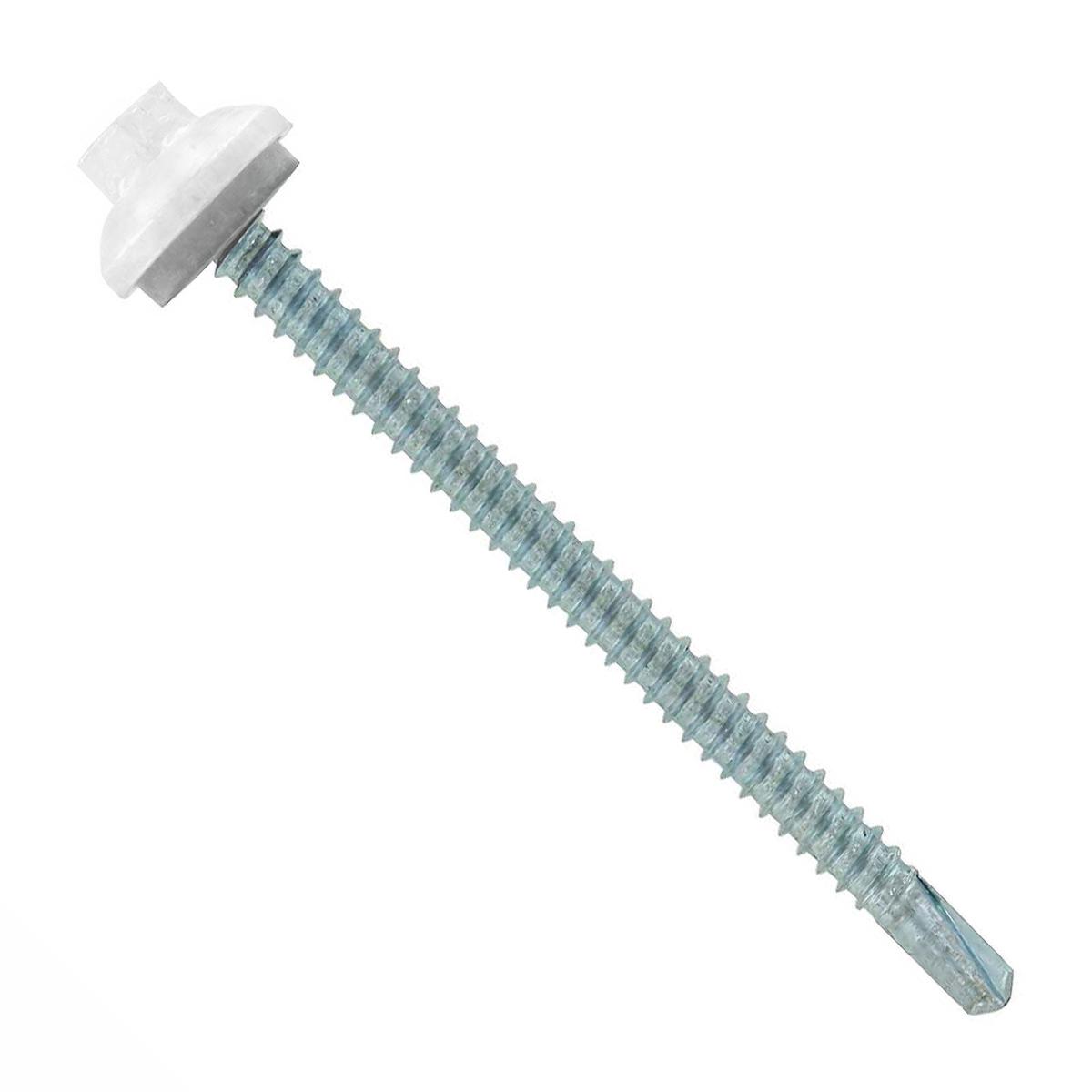 ST Fastening #12 x 3" Self-Drilling ZXL Steelbinder Metal Roofing Screw, Cupped Washer Head - Alamo White | Qty. 48,000 (Pallet)