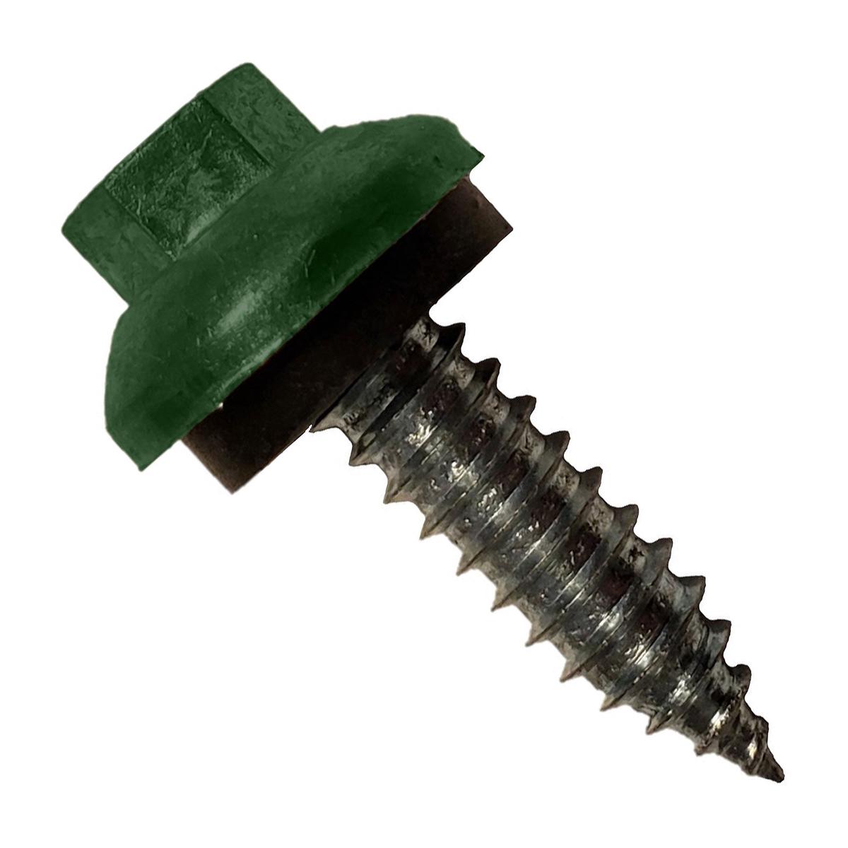 ST Fastening #14 x 1" Tapping ZXL Steelbinder Metal Roofing Screw, Hex-Washer Head - Forest Green | Qty. 2,500 (Carton)