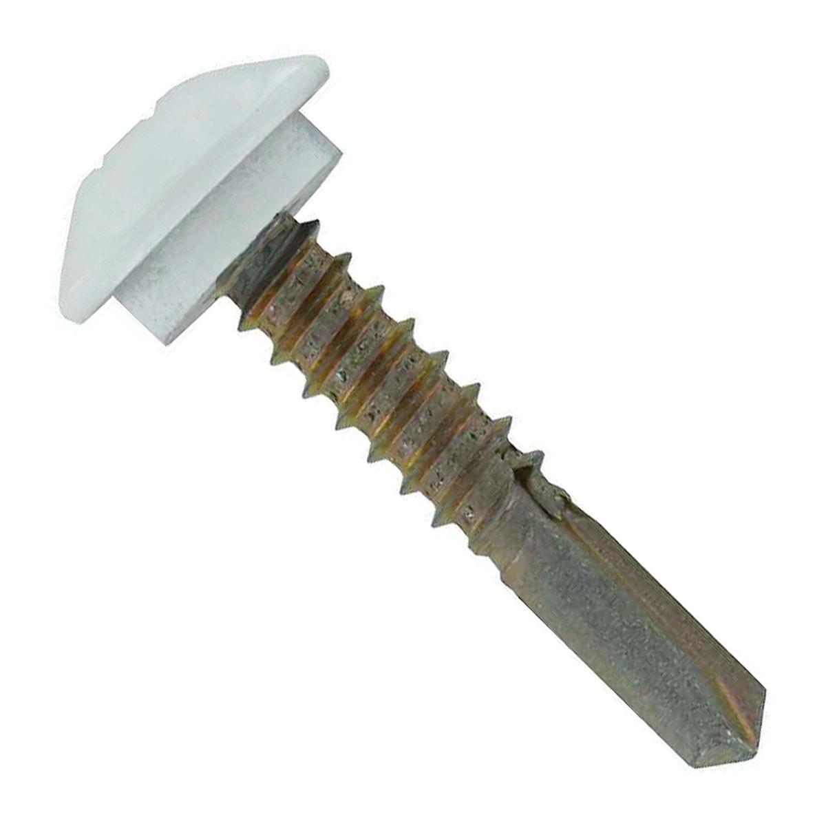 ST Fastening #12-14 x 1-1/4" Eclipse Steelbinder Self-Drilling Metal Roofing Screw - Polar White, Pkg 250