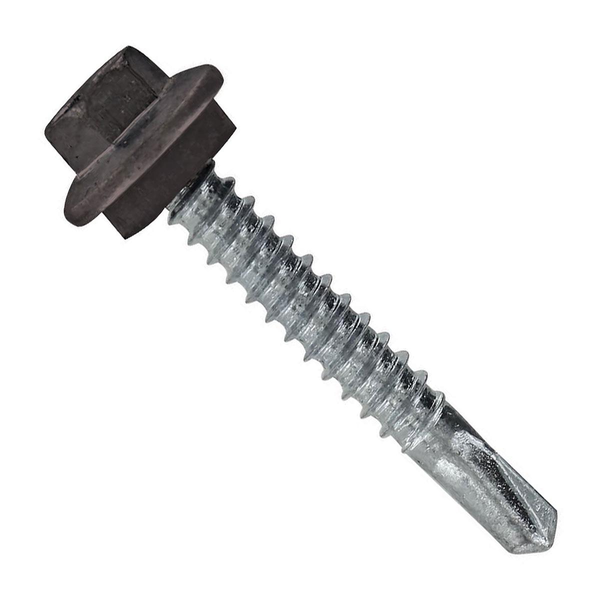 ST Fastening #12 X 1-1/2" Self-Drilling Maxx Steelbinder Metal Roofing Screw, Hex Washer Head - Charcoal Gray | Qty. 2,500 (Carton)