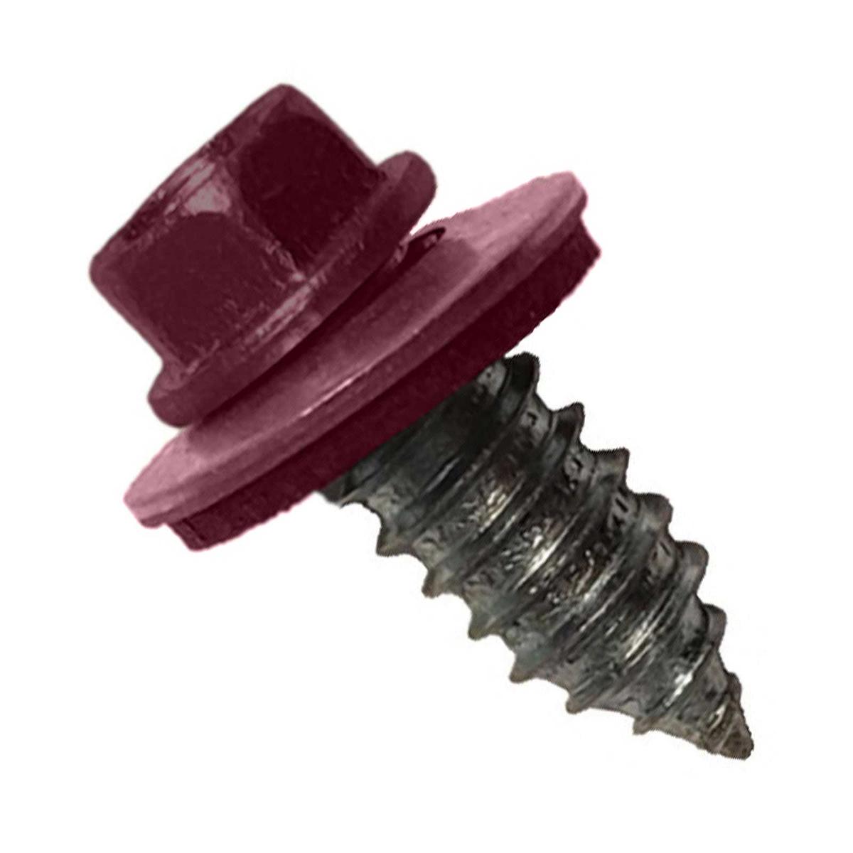 ST Fastening #17 x 3/4" Tapping Steelbinder Metal Roofing Screw, Hex Washer Head - Burgundy | Qty. 120,000 (Pallet)