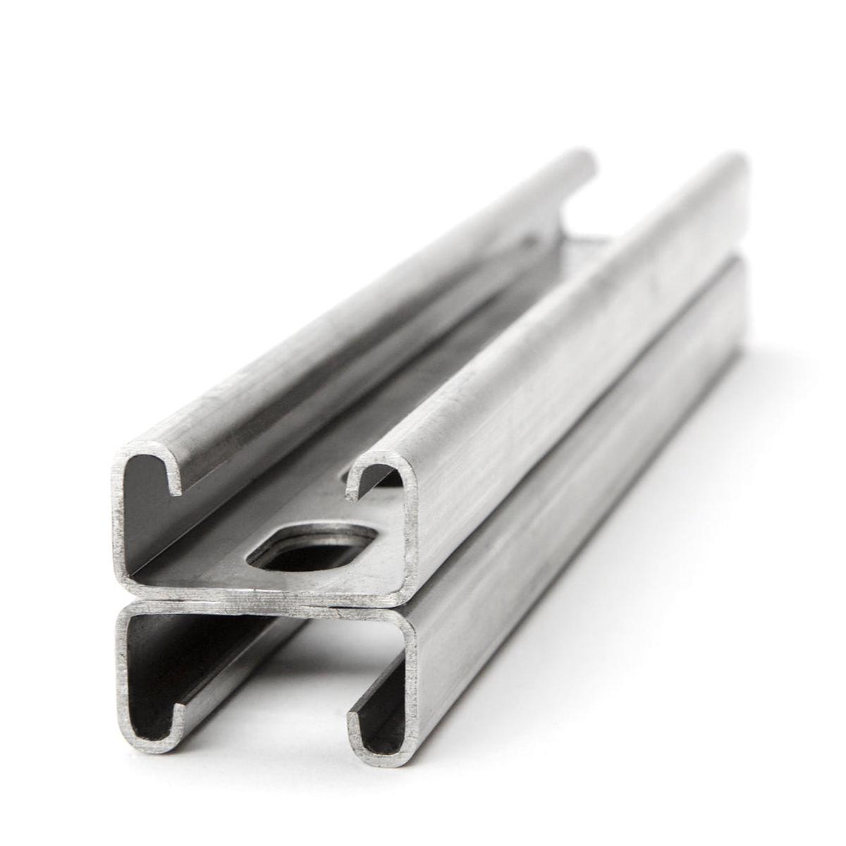 1-5/8" x 1-5/8" Back-to-Back Strut Channel with Short Slots 2 ft. - 304 Stainless Steel