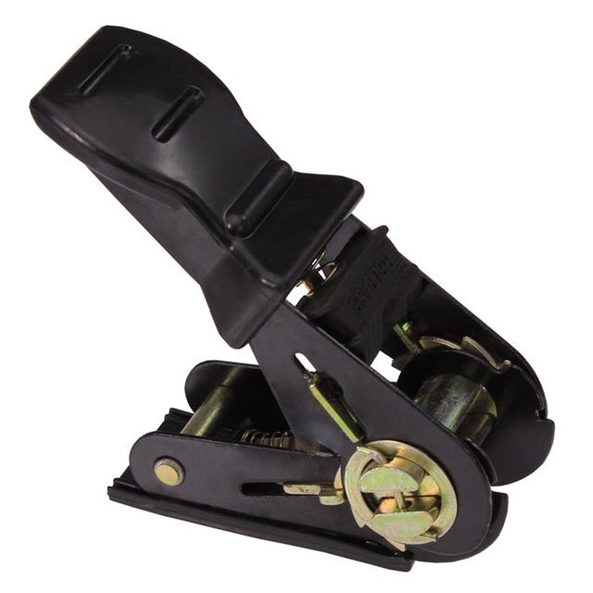 1" Black Rubber Handle Ratchet Buckles - 1,500 lbs. BS