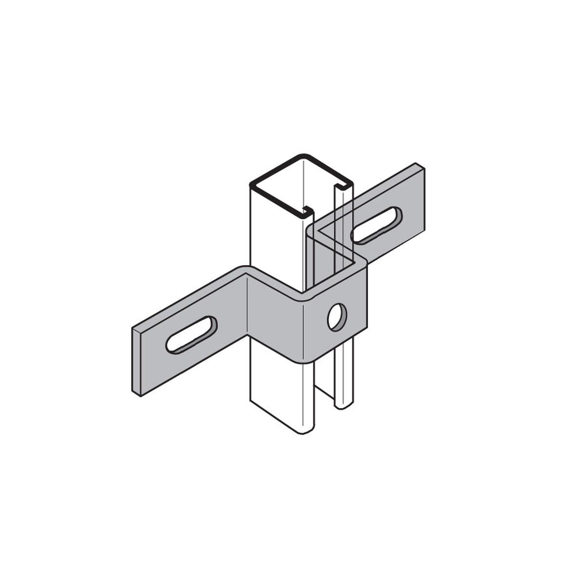 Slotted U Fitting For 1-5/8" Channel Height 10-3/8" Wide - Electro-Galvanized