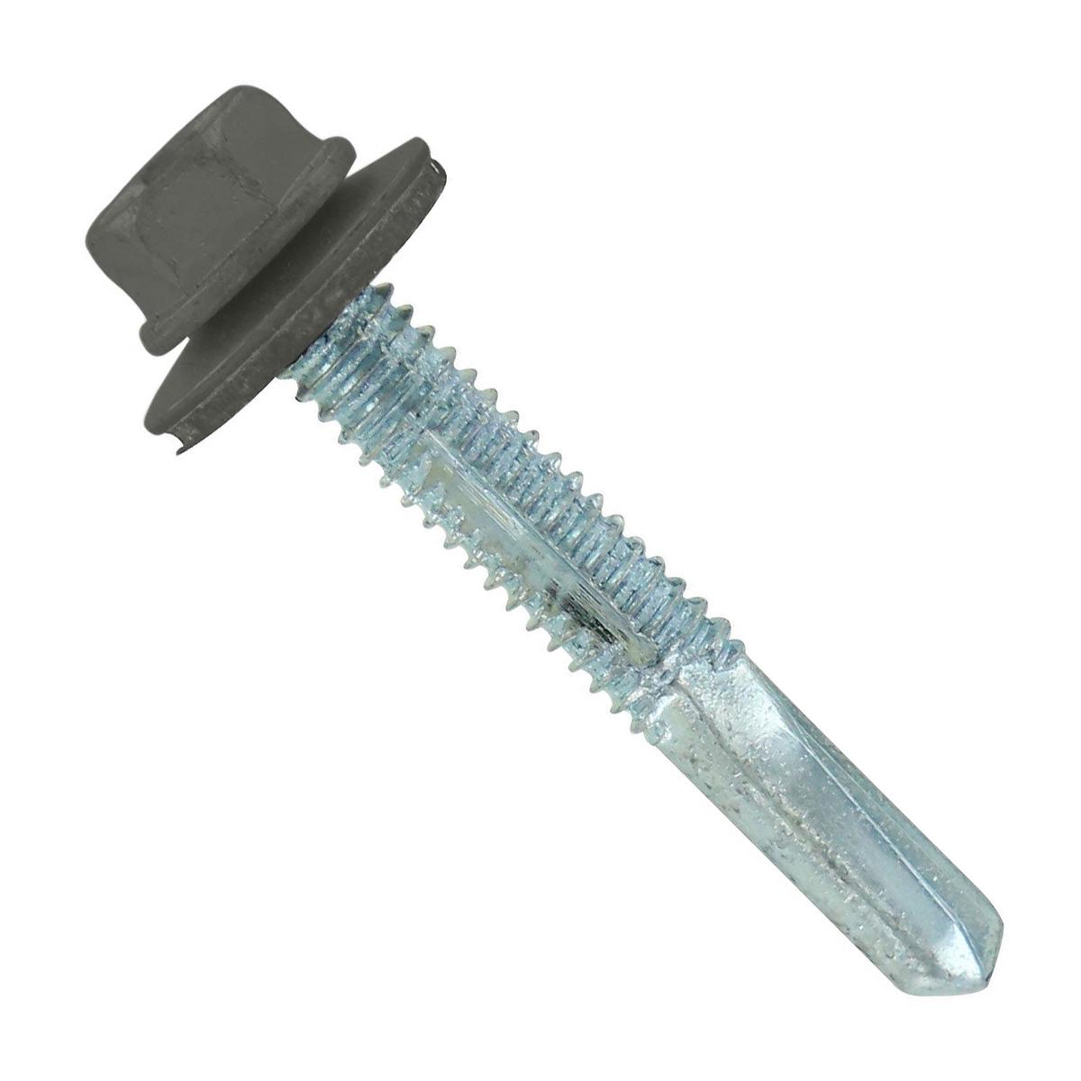 ST Fastening #12 x 1-1/2" Self-Drilling HG Steelbinder Metal Roofing Screw, Hex-Washer Head - Burnished Slate | Qty. 2,000 (Carton)
