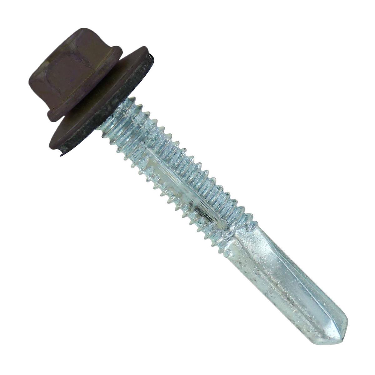 ST Fastening #12 x 1-1/2" Self-Drilling HG Steelbinder Metal Roofing Screw, Hex-Washer Head - Koko Brown | Qty. 96,000 (Pallet)