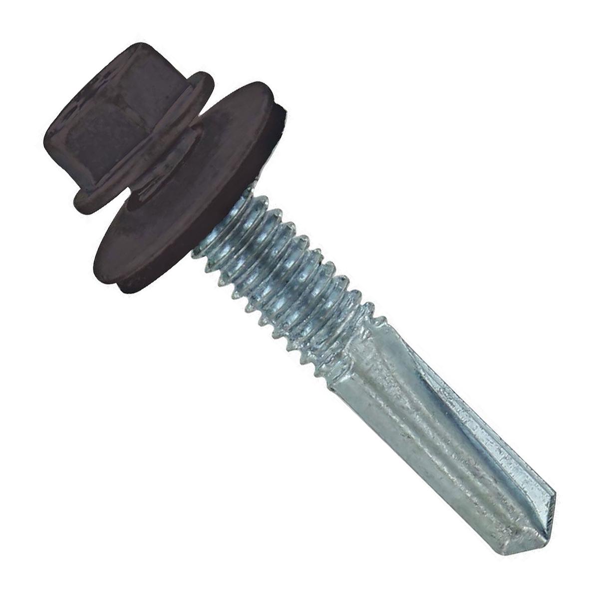 ST Fastening #12 x 1-1/4" Self-Drilling HG Steelbinder Metal Roofing Screw, Hex-Washer Head - Charcoal Gray | Qty. 2,000 (Carton)