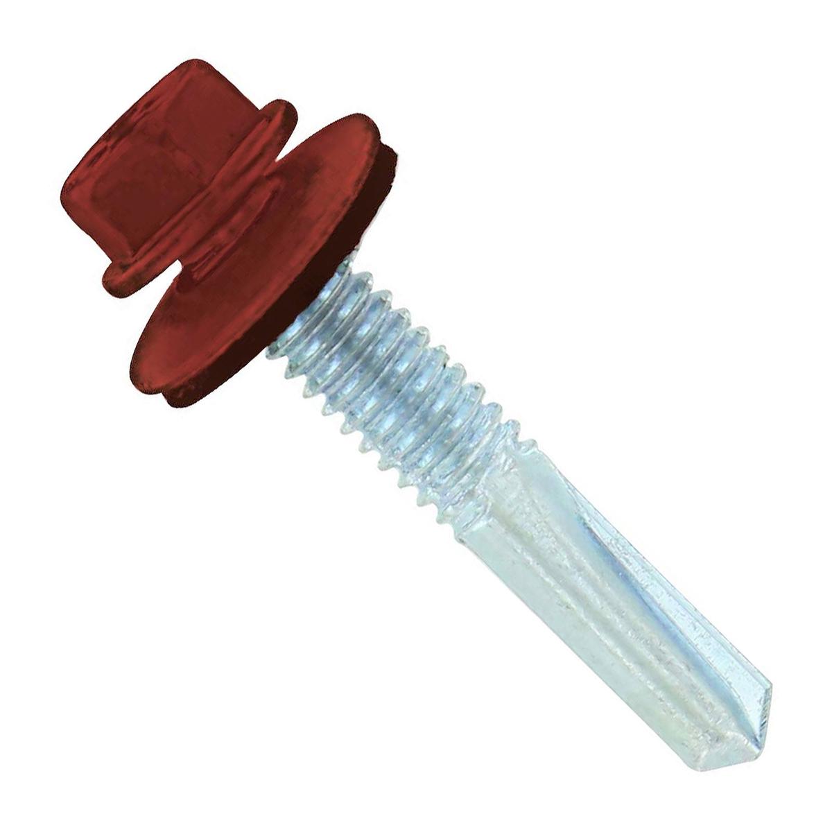 ST Fastening #12 x 1-1/4" Self-Drilling HG Steelbinder Metal Roofing Screw, Hex-Washer Head - Rustic Red | Qty. 120,000 (Pallet)