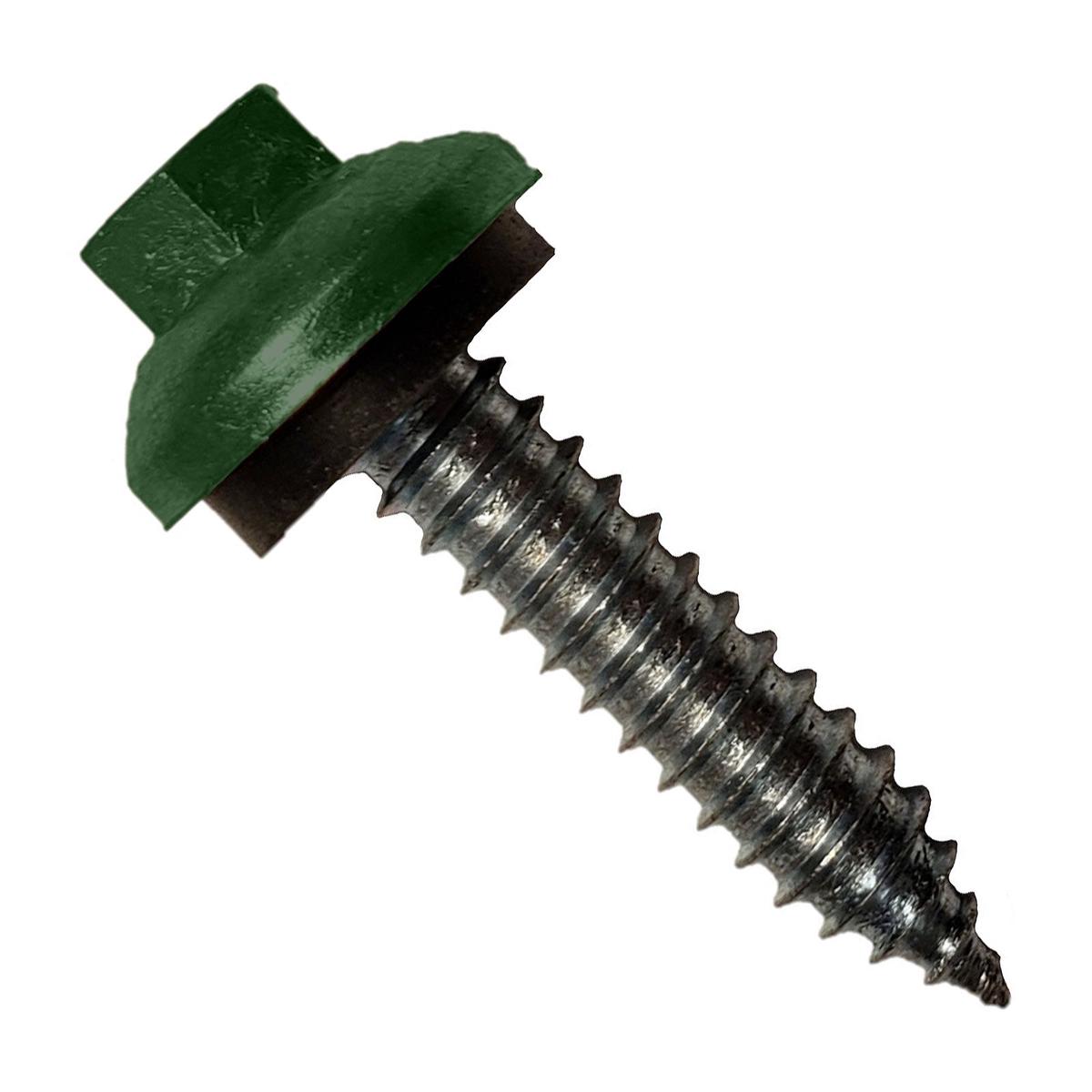 ST Fastening #14 x 1-1/4" Tapping ZXL Steelbinder Metal Roofing Screw, Hex-Washer Head - Forest Green | Qty. 96,000 (Pallet)