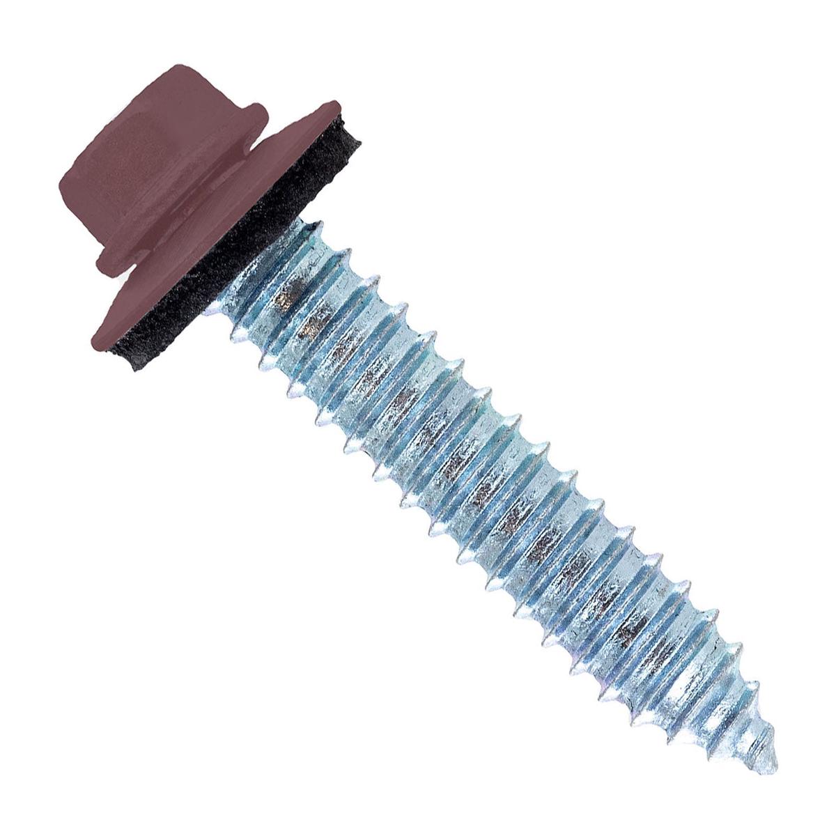 ST Fastening #17 x 1-1/2" Tapping Steelbinder Metal Roofing Screw, Hex-Washer Head - Burgundy | Qty. 72,000 (Pallet)