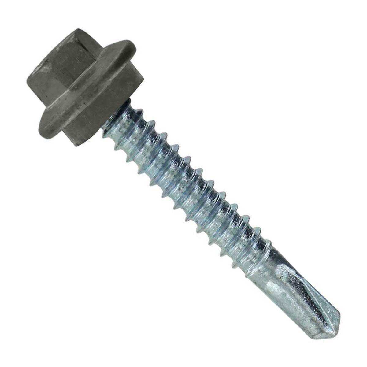 ST Fastening #12 X 1-1/2" Self-Drilling Maxx Steelbinder Metal Roofing Screw, Hex Washer Head - Burnished Slate | Qty. 2,500 (Carton)