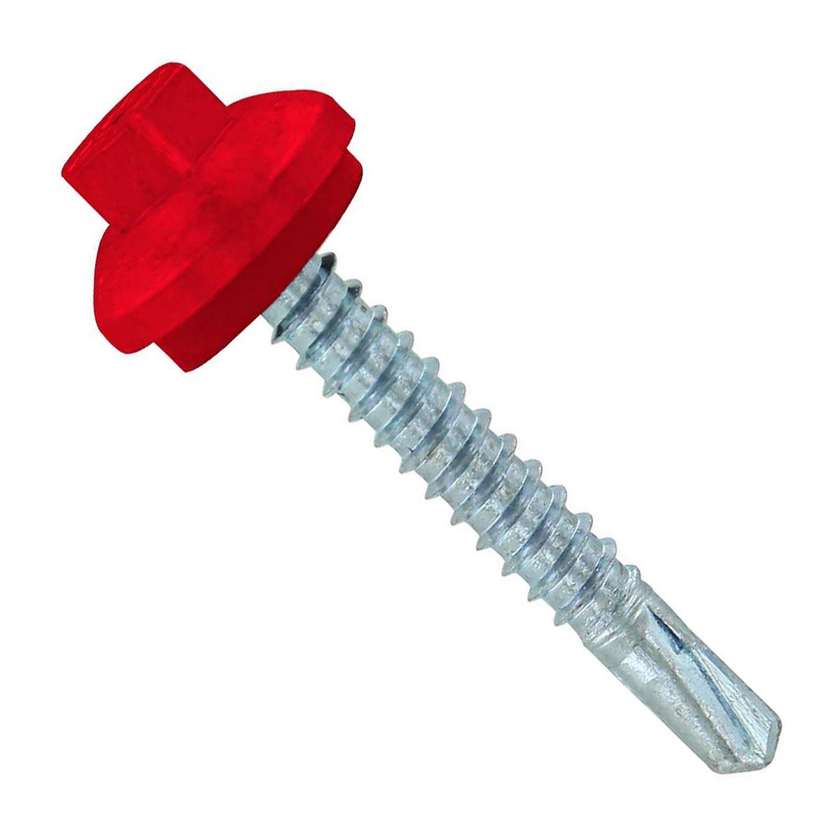 ST Fastening #12 x 1-1/2" Self-Drilling ZXL Steelbinder Metal Roofing Screw, Hex-Washer Head - Crimson | Qty. 96,000 (Pallet)