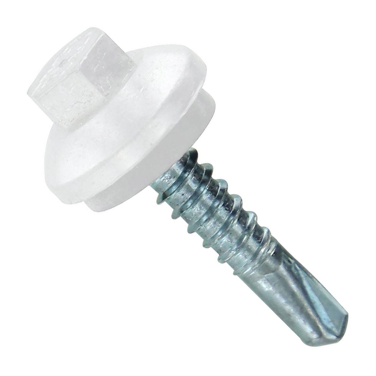 ST Fastening #12 x 1" Self-Drilling ZXL Steelbinder Metal Roofing Screw, Hex-Washer Head - Alamo White | Qty. 96,000 (Pallet)