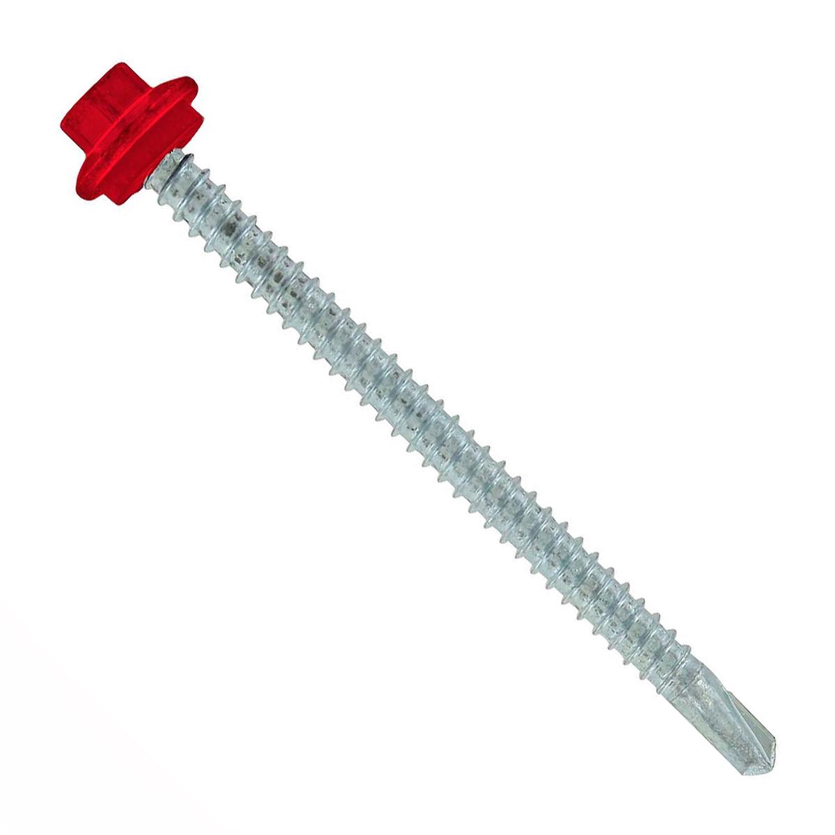 ST Fastening 12 x 3" Self-Drilling Maxx Steelbinder Metal Roofing Screw, Hex Washer Head - Crimson, Qty. 250