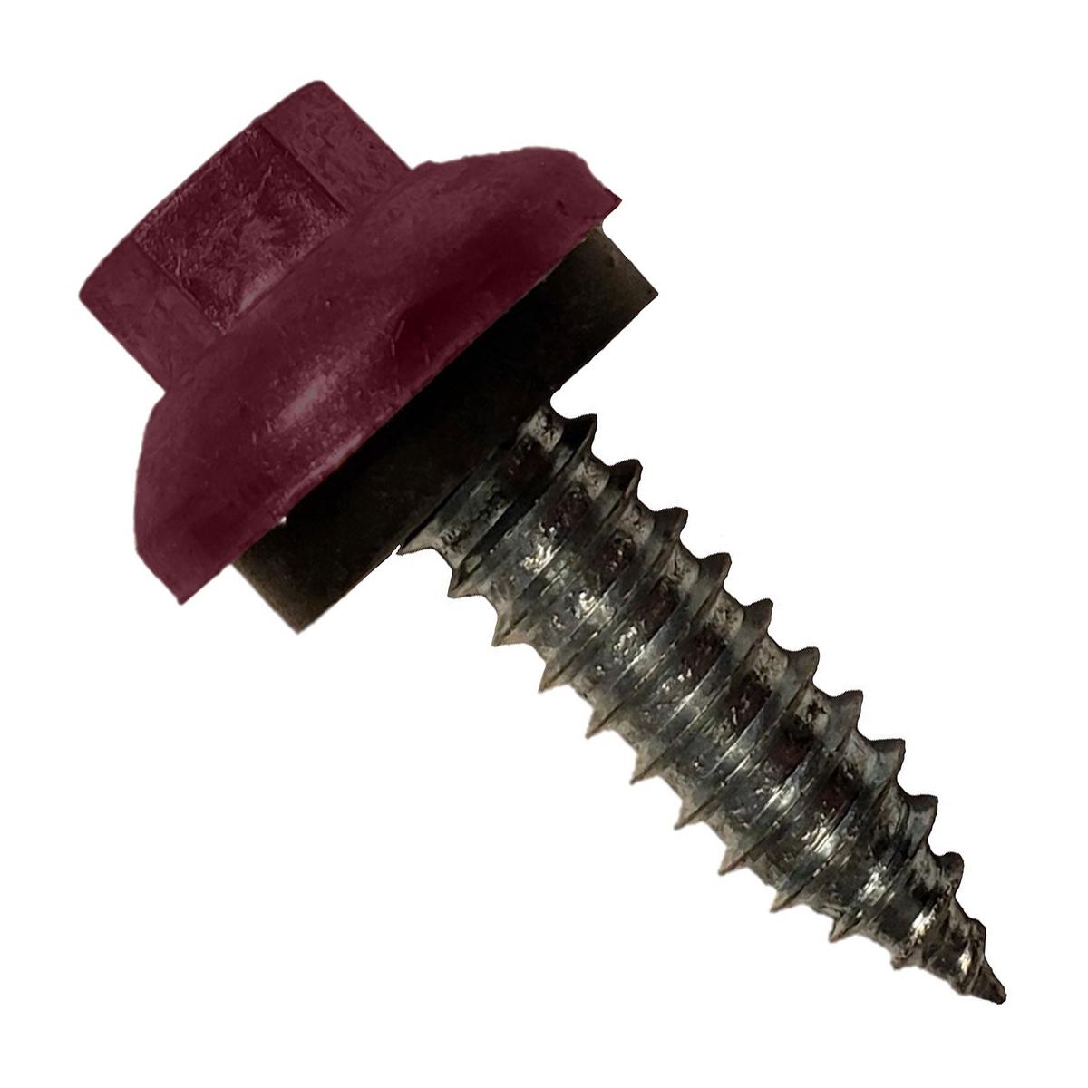 ST Fastening #14 x 1" ZXL Tapping Steelbinder Metal Roofing Screw - Burgundy - Pkg 250