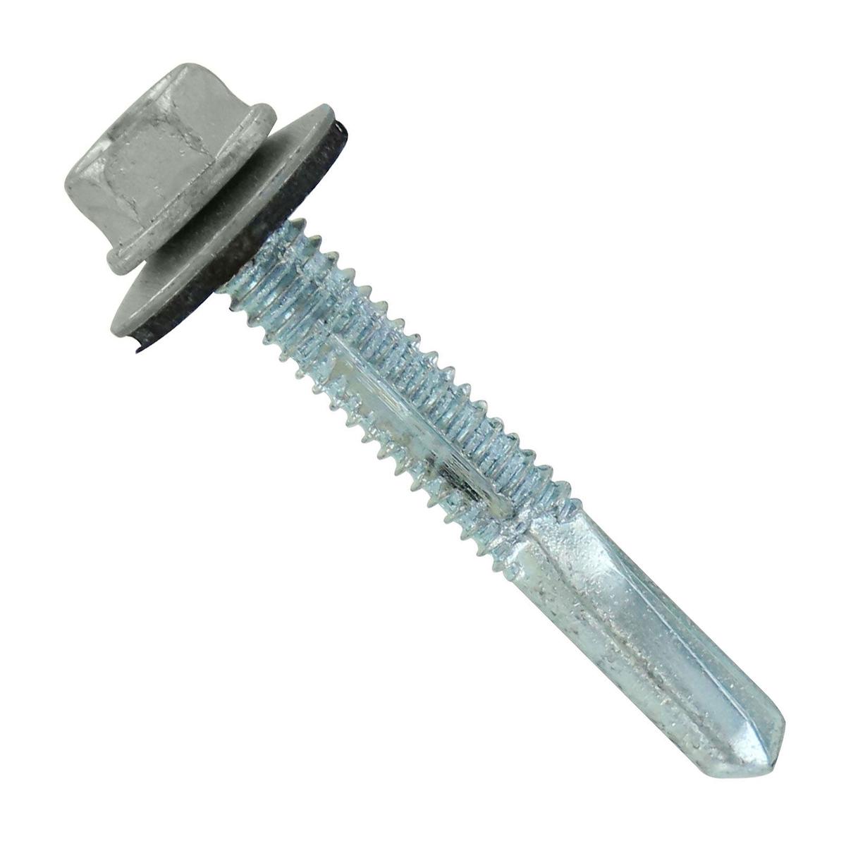 ST Fastening #12 x 1-1/2" Self-Drilling HG Steelbinder Metal Roofing Screw, Hex-Washer Head - Ash Gray | Qty. 2,000 (Carton)
