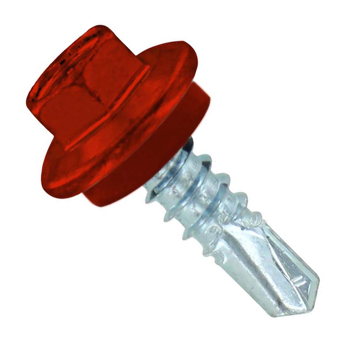 ST Fastening #12 X 3/4" Self-Drilling Maxx Steelbinder Metal Roofing Screw, Hex-Washer Head - Rustic Red, Qty. 250