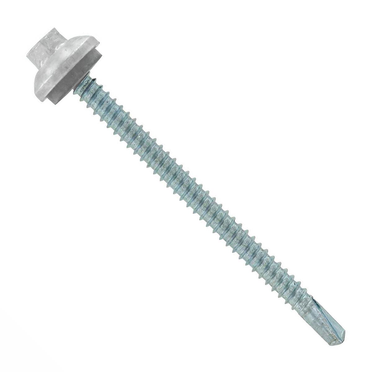 ST Fastening #12 x 3" ZXL Steelbinder Self-Drilling Metal Roofing Screw - Polar White, Pkg 250