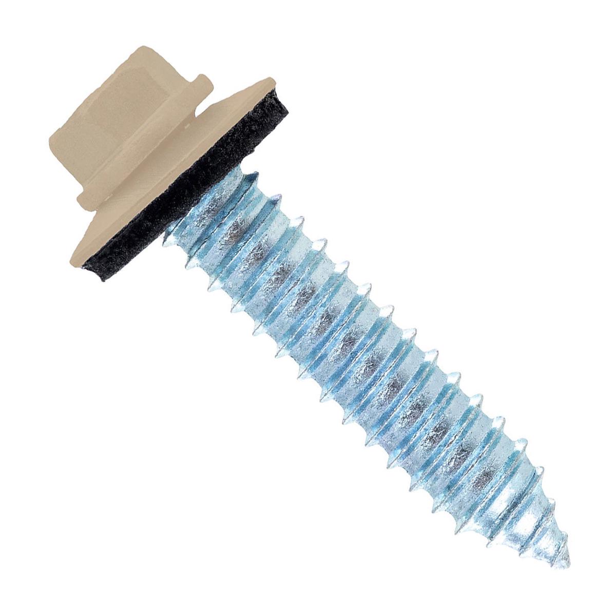 ST Fastening #17 x 1-1/4" Tapping Steelbinder Metal Roofing Screw, Hex-Washer Head - Tan | Qty. 96,000 (Pallet)