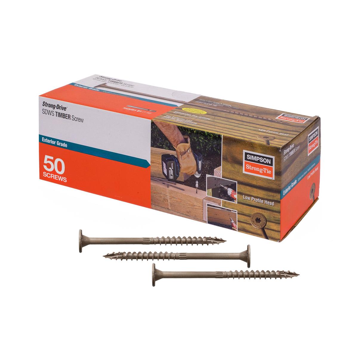 0.220" x 5" Strong-Tie SDWS22500DB-R50 Timber Screw - Double Barrier Coating, Tan | Qty. 50