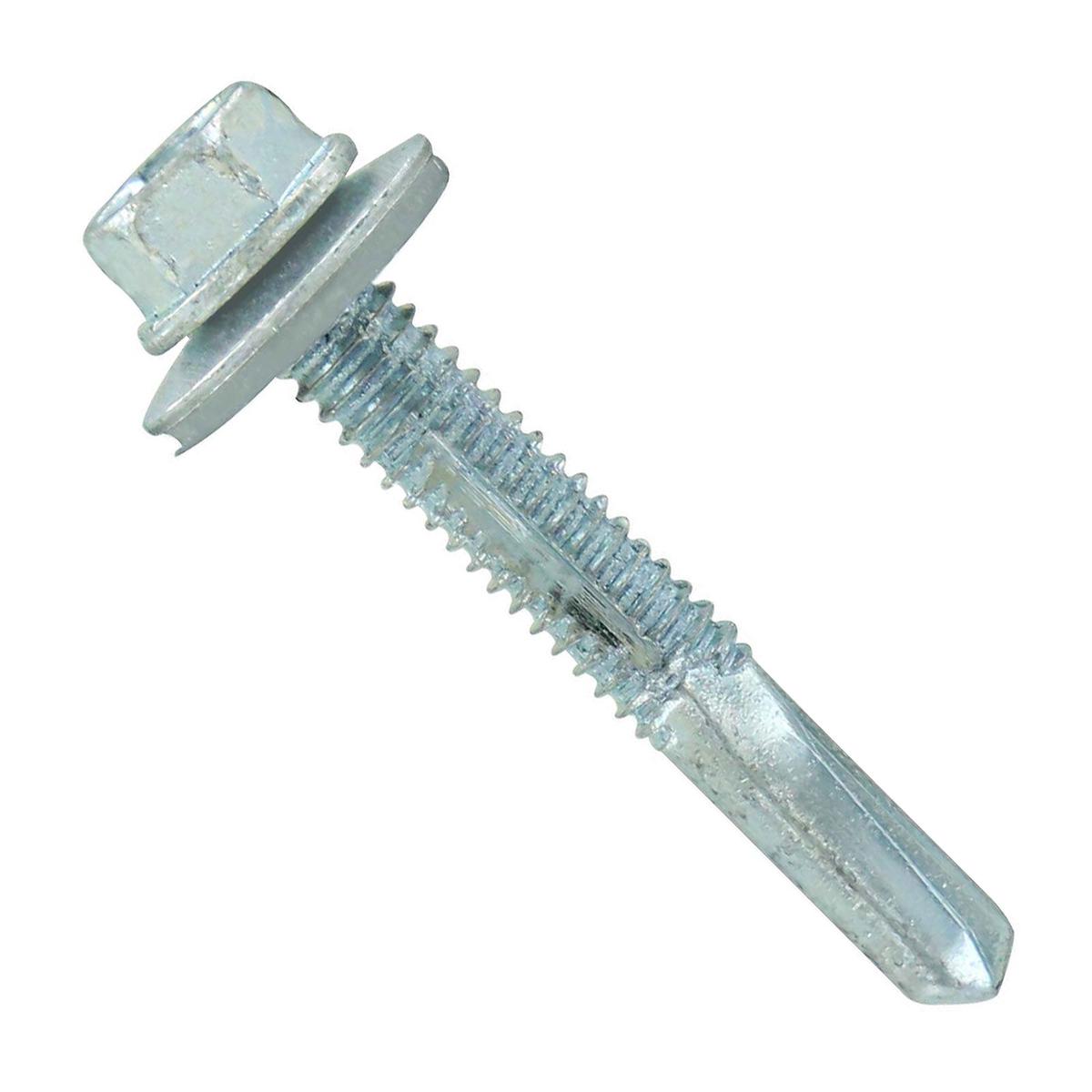 ST Fastening #12 x 1-1/2" Self-Drilling HG Steelbinder Metal Roofing Screw, Hex-Washer Head - Light Gray | Qty. 2,000 (Carton)