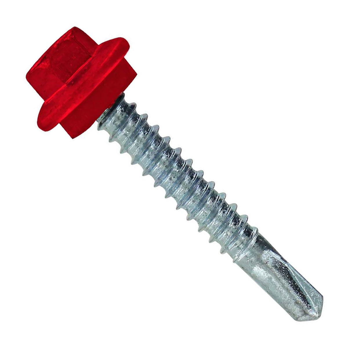 ST Fastening #12 X 1-1/2" Self-Drilling Maxx Steelbinder Metal Roofing Screw, Hex Washer Head - Crimson | Qty. 120,000 (Pallet)