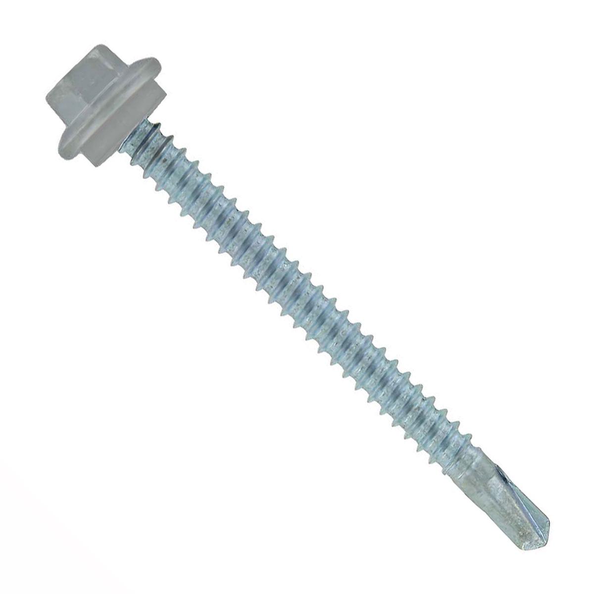 ST Fastening #12 x 2-1/2" Self-Drilling Maxx Steelbinder Metal Roofing Screw, Hex Washer Head - Light Gray | Qty. 1,500 (Carton)