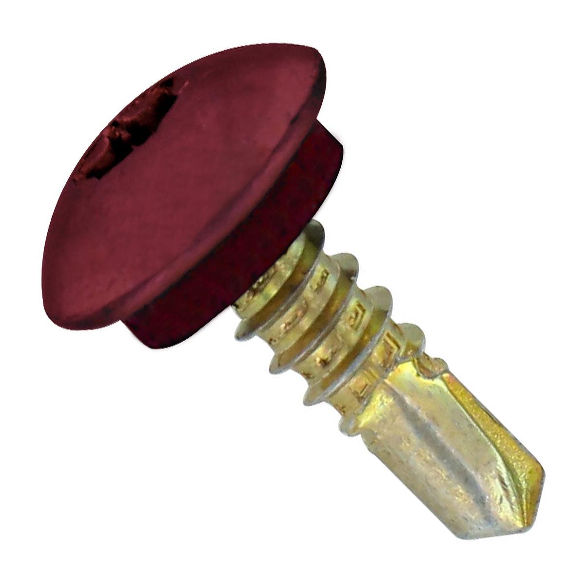 ST Fastening #12 x 3/4" Self-Drilling Eclipse Steelbinder Metal Roofing Screw, Star Truss Head - Burgundy, Qty. 250