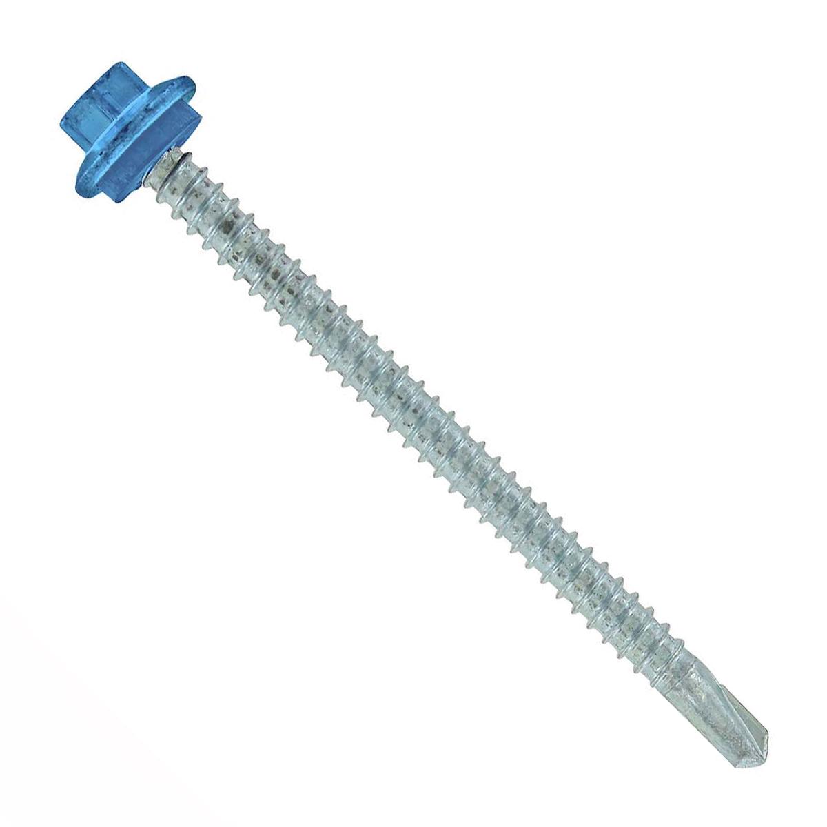 ST Fastening 12 x 3" Self-Drilling Maxx Steelbinder Metal Roofing Screw, Hex Washer Head - Hawaiian Blue | Qty. 1,000 (Carton)