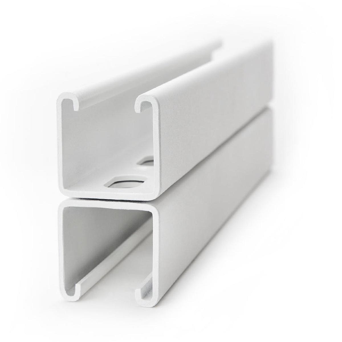 1-5/8" x 3-1/4" Back-to-Back Strut Channel with Short Slots 10 ft. - White Powder Coat/Paint