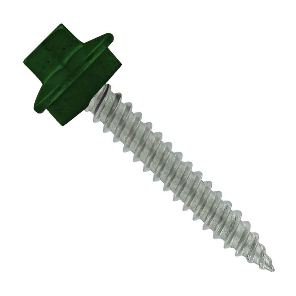 ST Fastening #10 x 1" SS Woodbinder Metal Roofing Screw - Forest Green | Qty. 3,000 (Carton)