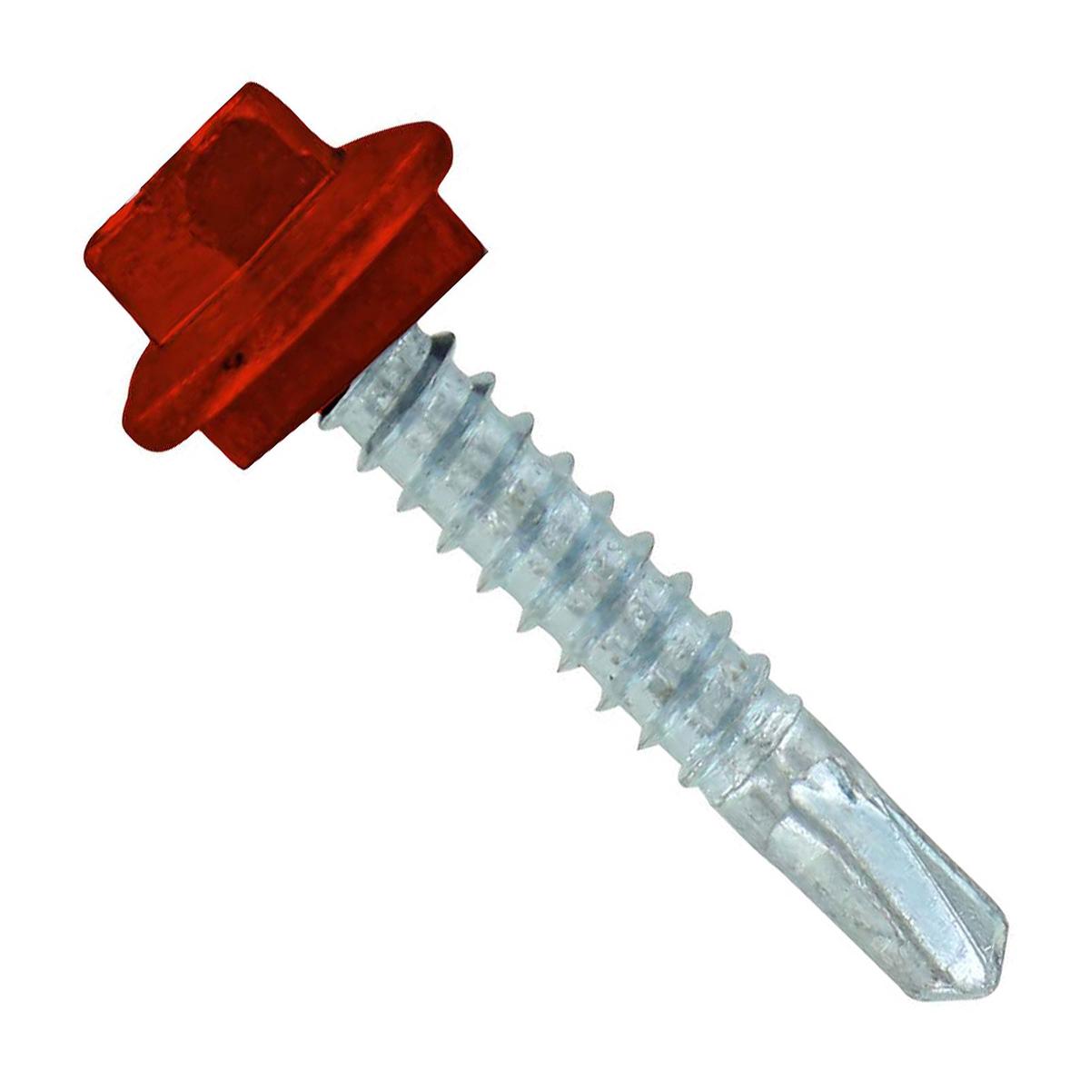 ST Fastening #12 X 1-1/4" Self-Drilling Maxx Steelbinder Metal Roofing Screw - Rustic Red | Qty. 2,500 (Carton)