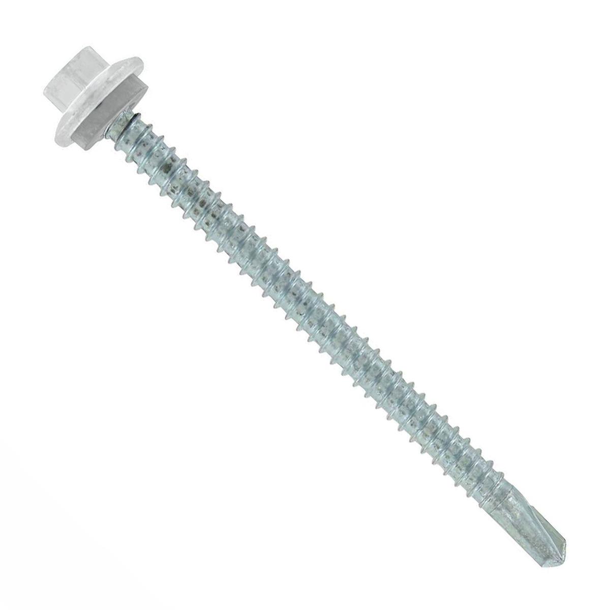 ST Fastening 12 x 3" Self-Drilling Maxx Steelbinder Metal Roofing Screw, Hex Washer Head - Alamo White, Qty. 250