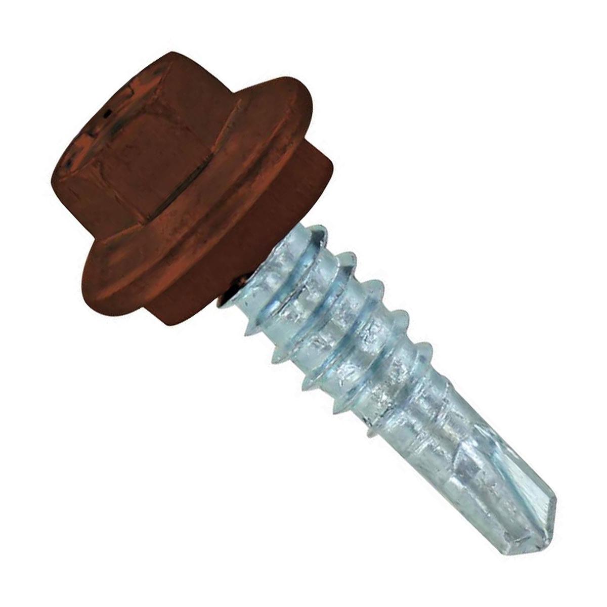 ST Fastening #14 X 7/8" Self-Drilling Maxx Steelbinder Metal Roofing Screw - Brown | Qty. 120,000 (Pallet)