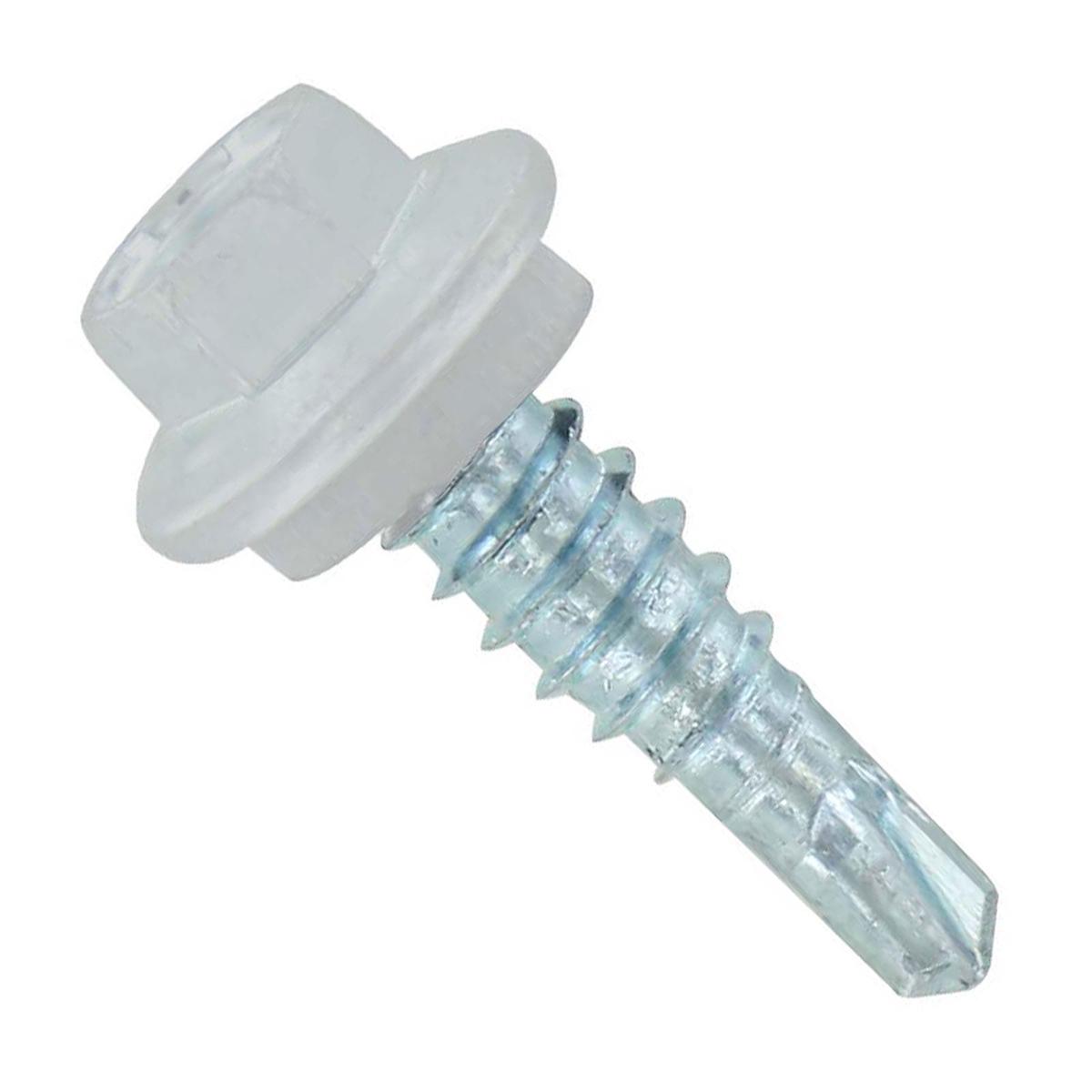 ST Fastening #14 X 7/8" Self-Drilling Maxx Steelbinder Metal Roofing Screw, Hex-Washer Head - Polar White, Qty. 250