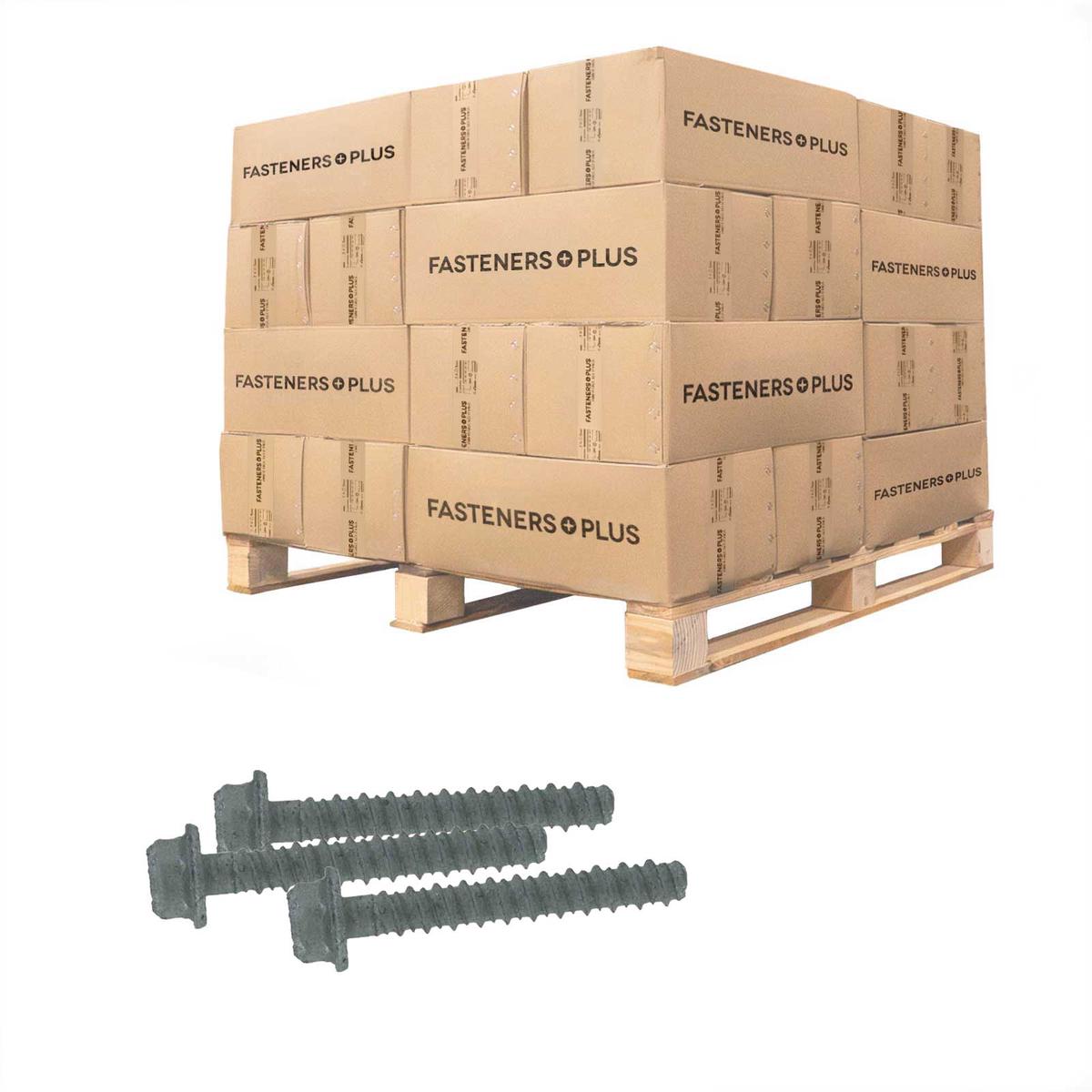 Tapcon 3/8" x 2-1/2" LDT Large Diameter Concrete Screw, Hex Head - Zinc | Qty. 13,200 (Pallet)