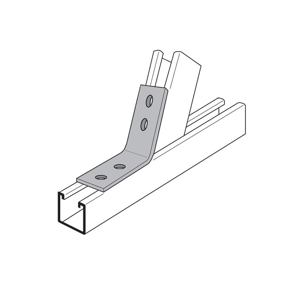 4-Hole 60 Degree Open Corner Strut Angle - 316 Stainless Steel