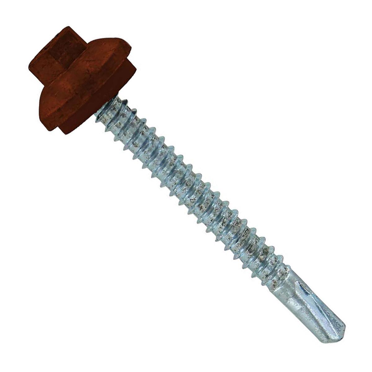 ST Fastening #12 x 2" Self-Drilling ZXL Steelbinder Metal Roofing Screw, Cupped Washer Head - Brown | Qty. 72,000 (Pallet)