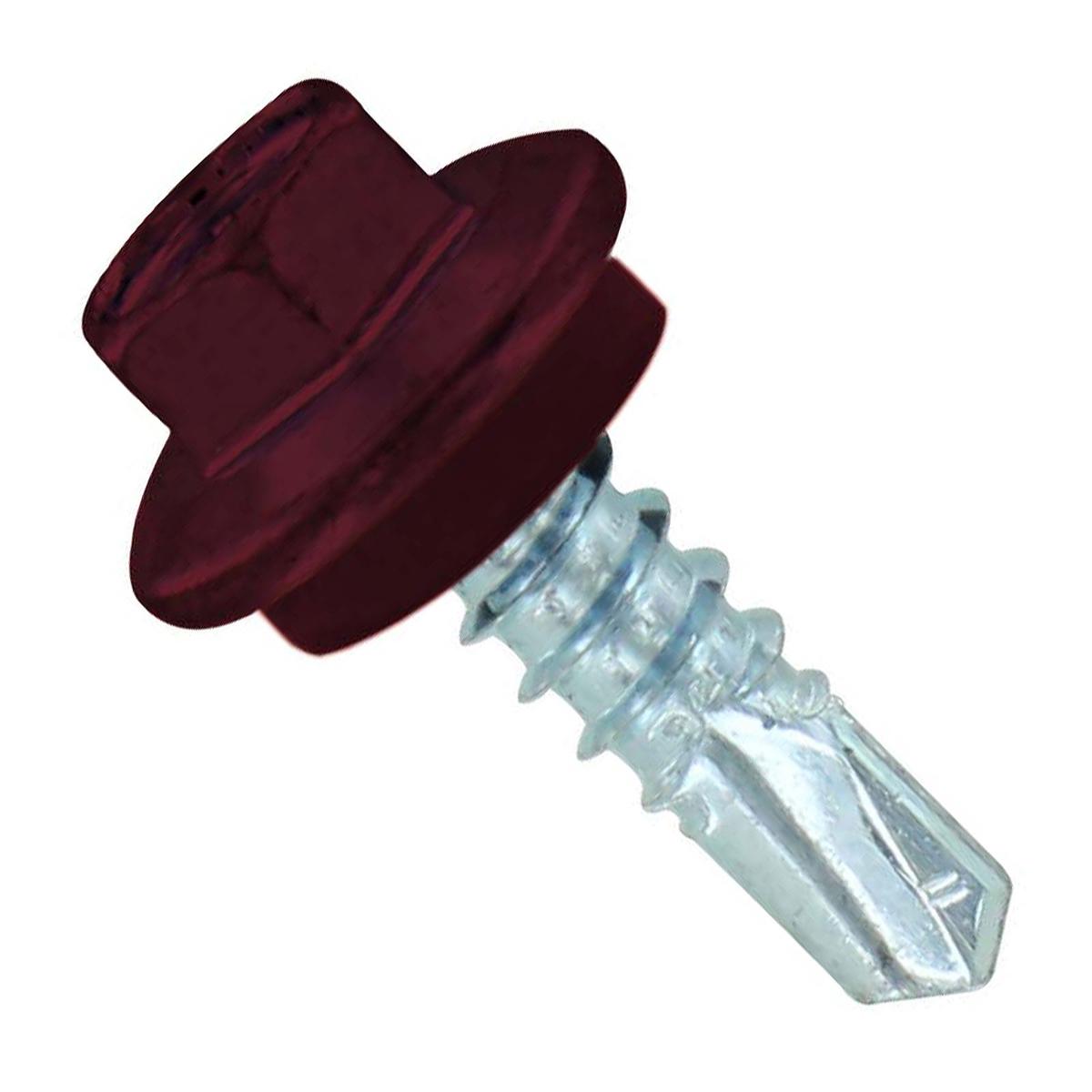 ST Fastening #12 X 3/4" Self-Drilling Maxx Steelbinder Metal Roofing Screw, Hex-Washer Head - Burgundy | Qty. 120,000 (Pallet)