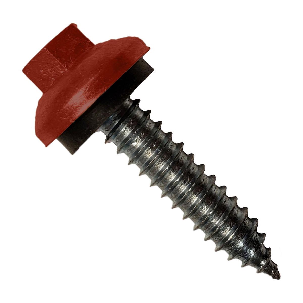 ST Fastening #14 x 1-1/4" Tapping ZXL Steelbinder Metal Roofing Screw, Hex-Washer Head - Rustic Red | Qty. 96,000 (Pallet)