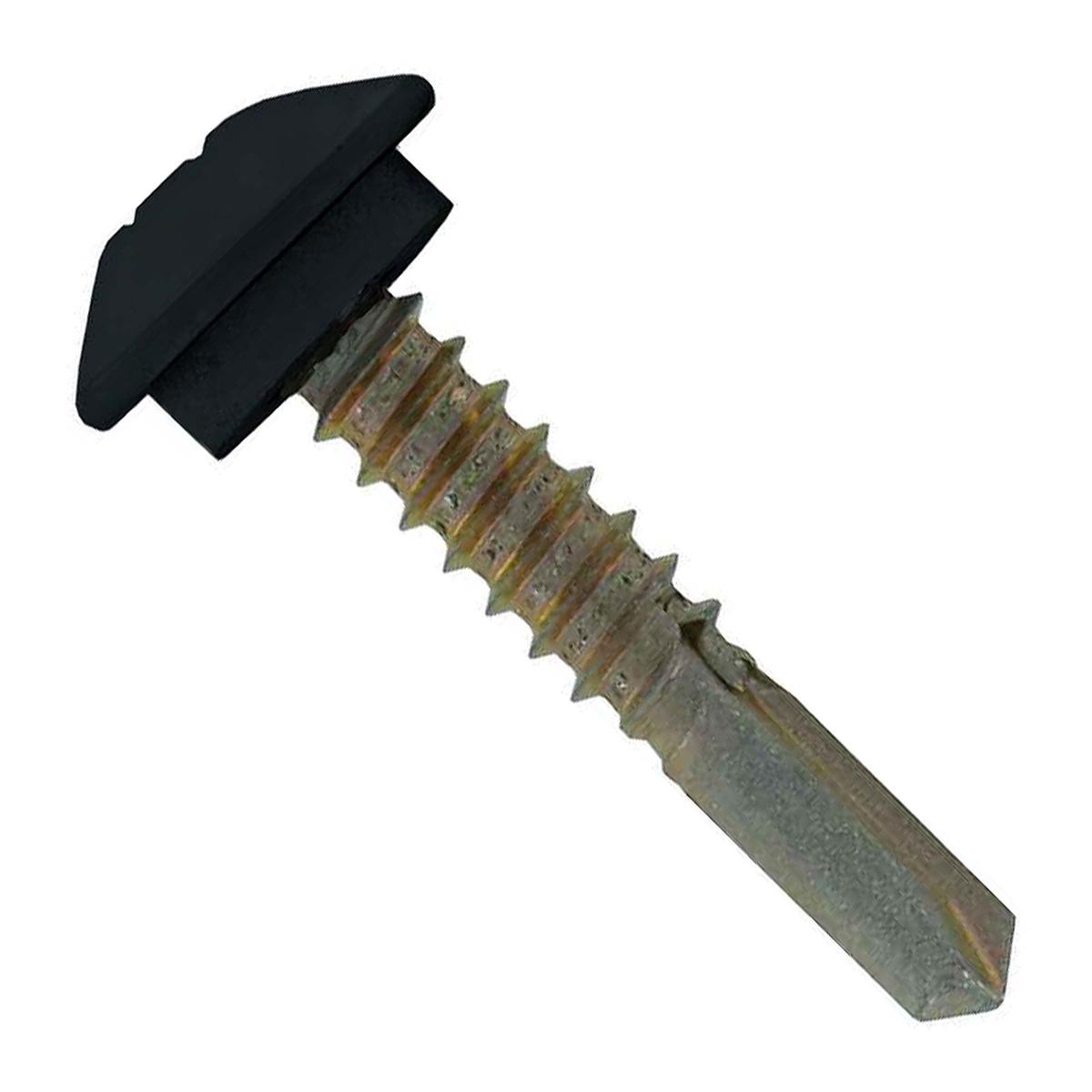 ST Fastening #12-14 x 1-1/4" Eclipse Steelbinder Self-Drilling Metal Roofing Screw - Black, Pkg 250
