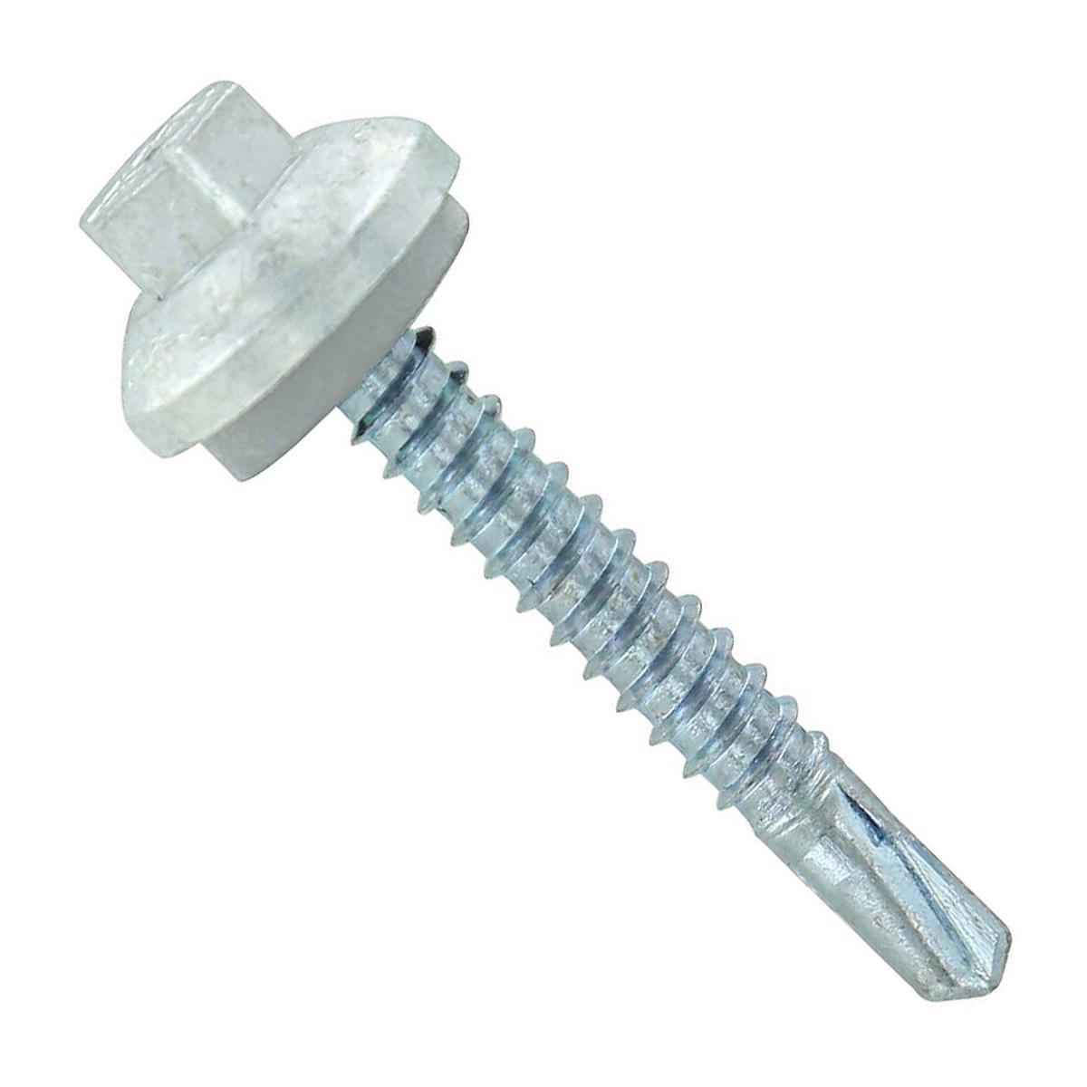 ST Fastening #12 x 1-1/2" ZXL Steelbinder Self-Drilling Metal Roofing Screw - Light Gray, Pkg 250