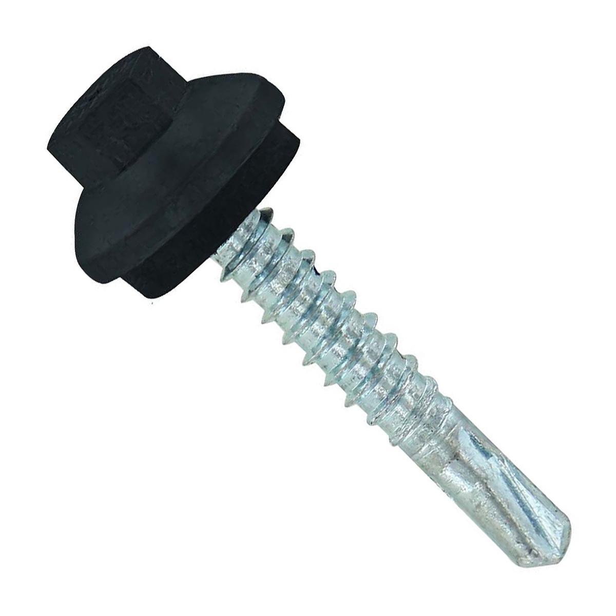 ST Fastening #12 x 1-1/4" Self-Drilling ZXL Steelbinder Metal Roofing Screw, Hex-Washer Head - Black | Qty. 96,000 (Pallet)