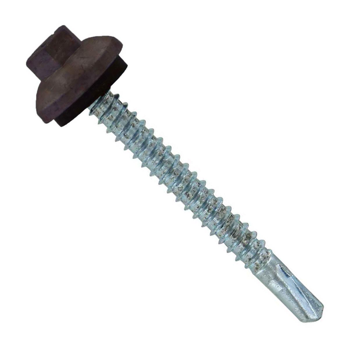 ST Fastening #12 x 2" Self-Drilling ZXL Steelbinder Metal Roofing Screw, Cupped Washer Head - Koko Brown | Qty. 72,000 (Pallet)